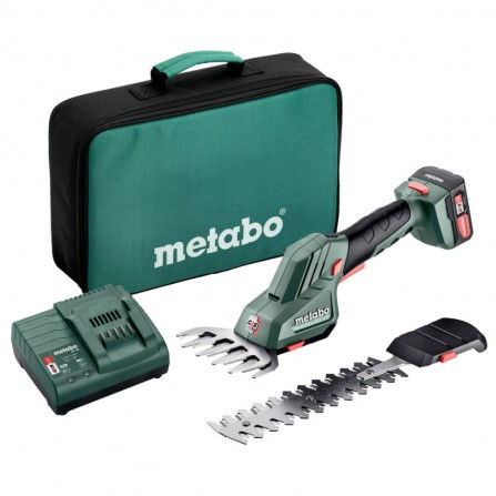 Metabo PowerMaxx SGS 12 Q (601608500) bezvadu birstes un zāles trimeru komplekts, 12 V, 1 x 2 Ah, lādētājs + soma