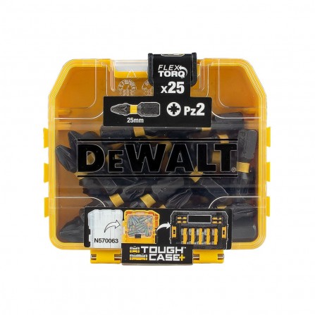 Dewalt pagriežamo uzgaļu komplekts DT70556T-QZ ekstremāla trieciena vērpe, PZ2 x 25 mm, 25 gab.